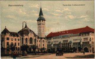 Marosvásárhely, Targu Mures; Tanácsház a Kultúrpalotával, városháza. Porjes S. Sándor kiadása / town...