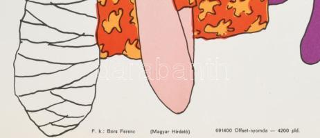 1969 Az én bolondos famíliám, filmplakát, papír, jelzés nélkül. Offset-nyomda. Hajtásnyommal. 58×40 ...