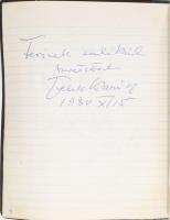 Aláírás-gyűjtemény füzetben, összesen 84 db, főként énekesek, zenészek, köztük Ihász Gábor (1946-198...