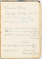 cca 1930-1945 Petrozsény (Petrosani), emlékkönyv kb. 60 oldalnyi bejegyzéssel, néhány kijáró lappal