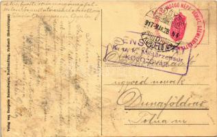 1917 Medgyes, Mediasch, Medias; Kő utca. Georgette Reissenberger kiadása / Steingasse / street + &qu...