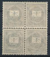 1898 1kr négyestömb szép gépszínátnyomattal
