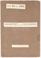Karánsebes és Resicabánya környéki térkép vászonra kasírozva 54x38 cm