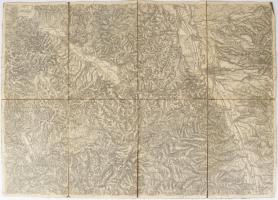 Karánsebes és Resicabánya környéki térkép vászonra kasírozva 54x38 cm