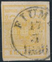 1850 1kr MP I aranysárga(?) "FIUME 1858"