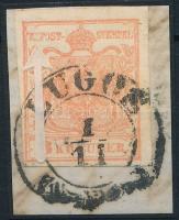 1850 3kr MP III lemezhibás bélyeg "LUGOS"