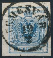 1850 9kr HP III finom nyomat, kis papírránc "TEMESVÁR"