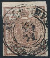 1850 6kr HP I ívszéli nyomat, vízjeles bélyeg "A. LE(N)DVA"