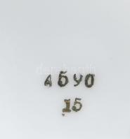 cca 1920 antik bordázott testű virágmintás teás kanna, számozott, minimális kopással, m: 23,5 cm