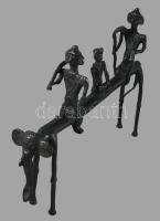 Dogra. Elefánt a harcosokkal. Dél-India, XX. sz., patinázott bronz. Hibátlan, 42x29 cm /// Dogra. El...