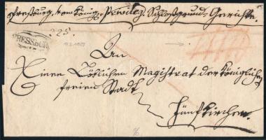 1829 Félportós ajánlott levél "PRESSBURG" - Fünfkirchen