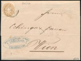 1863 15kr levélen teljes tartalommal "JOLSVA" - "WIEN"