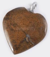 Szív alakú ammonit medál, 3×2,5 cm