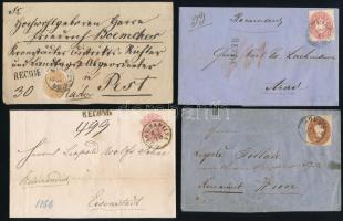 1861-1866 4 db vegyes minőségű ajánlott küldemény