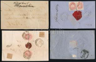 1861-1866 4 db vegyes minőségű ajánlott küldemény