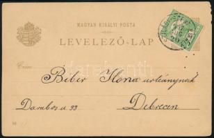 1907 5f Turul bélyeg felragasztásával felhasznált 2kr díjjegyes milleniumi képeslap "SZILÁGY-SZ...
