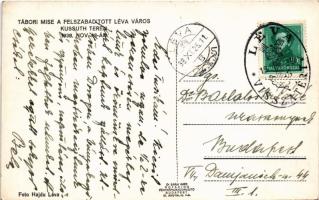 1938 Léva, Levice; bevonulás. Tábori mise a felszabadított Léva város Kossuth terén 1938. november 1...