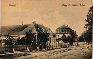 Lipótvár, Újvároska, Leopoldov; M. kir. erdőőri iskola. Vasúti Levelezőlapárusítás 5. sz. 1918. / fo...