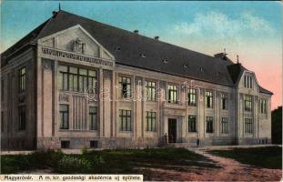 1918 Mosonmagyaróvár, Magyaróvár; M. kir Gazdasági Akadémia új épülete. Pingitzer Ignác kiadása (fl)
