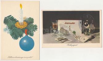 11 db MODERN üdvözlőlap (Képzőművészeti Alap) / 11 modern Hungarian greeting art postcards