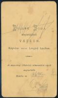 cca 1875 Házaspár portréja, keményhátú fotó Pollák Soma váci műterméből, 10,5×6,5 cm