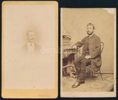 cca 1865 Férfiportrék, 2 db keményhátú fotó Strelisky Náthán és Strelisky Lipót műterméből, egyik sé...