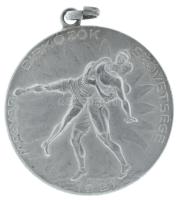 1936. "Magyar Birkózók Szövetsége 1921 / Magyarország Görög-Római Bajn. II." jelzett Ag dí...