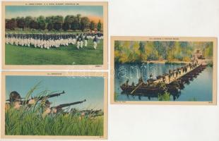 3 db amerikai tengerészgyalogos katonák művészlap / 3 American soldiers, mariners art postcards