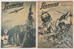 1942-1943 Magyar Szárnyak folyóirat 10 száma. 1942. szept. 15., október 1., 15., december 15. (V. év...