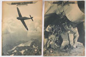 1942-1943 Magyar Szárnyak folyóirat 10 száma. 1942. szept. 15., október 1., 15., december 15. (V. év...