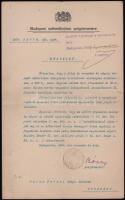 1903 Bárczy István (1866-1943) Budapest polgármestere autográf aláírása levélen