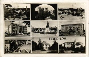 1938 Léva, Levice; mozaiklap 9 képpel. Jan Potucek / multi-view postcard with 9 images (EK)