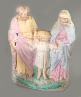 4 porcelán: Hollóházi virágmintás váza, jelzett, hibátlan m: 10 cm + 3 db jelzés nélküli német porce...