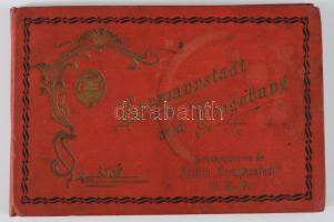 cca 1910 Hermannstadt und Umgebung leporelló, feliratozott színes képekkel, 15 db kép, kettőn törésn...