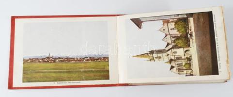cca 1910 Hermannstadt und Umgebung leporelló, feliratozott színes képekkel, 15 db kép, kettőn törésn...