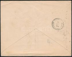 1896 Ajánlott 5kr díjjegyes levél Színesszámú 3kr és Feketeszámú 1kr, 3 x 5kr és 2 x 8kr kiegészítés...