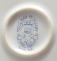 Zsolnay libát tömő lányka, Kézzel festett, jelzett, hibátlan 17 cm