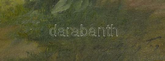 Ács Ágoston (1889-1947): Élet az udvaron. Olaj, vászon, jelezve jobbra lent. Dekoratív, kissé sérült...