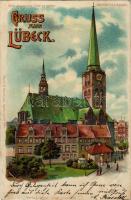 1899 Lübeck, Jakobikirche. "Bitte gegen das Licht zu halten" / church. Röpke &amp; Woo...