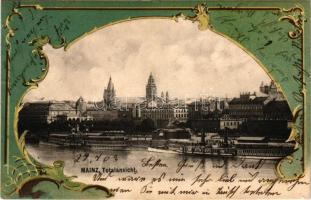 1902 Mainz, Totalansicht. Art Nouveau, litho frame (EK)