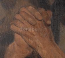 Jelzés nélkül, XIX. sz. vége, XX. sz. eleje: Áhitat. Olaj, vászon. Javított. Dekoratív, sérült faker...