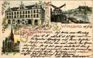 1901 Würzburg, Tapisserie-Manufactur Carl Sündermann / tapestry manufacturer's advertisement. A...