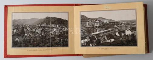 1897 Karlsbad, 47 fekete-fehér képet tartalmazó kihajtható leporello, egy lapon hajtásnyommal, kettő...
