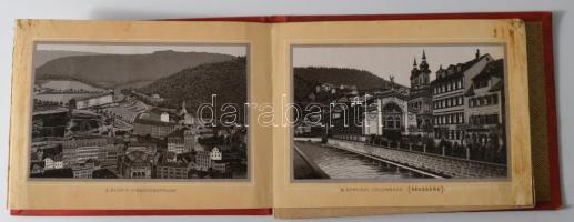 1897 Karlsbad, 47 fekete-fehér képet tartalmazó kihajtható leporello, egy lapon hajtásnyommal, kettő...