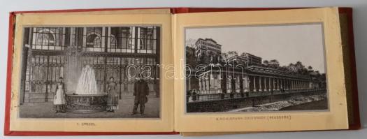 1897 Karlsbad, 47 fekete-fehér képet tartalmazó kihajtható leporello, egy lapon hajtásnyommal, kettő...