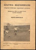 1954 Bp., Ausztria-Magyarország válogatott labdarúgó csapatainak mérkőzése a Népstadionban, programf...
