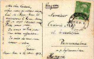 1913 Bolzano, Gries-Bozen (Südtirol); Museum, Pfarrkirche, Talferbrücke, Virgibahn / general view wi...