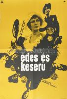 Darvas Árpád (1927-2015): Az Édes és keserű, filmplakát, ofszet, papír, Offset-Nyomda, hajtásnyomokk...