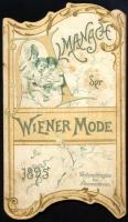 1895 Wiener Mode szétnyitható litho kártyanaptár, szakadással, folttal, 14×45 cm