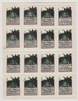 1914 Pozsonyi méhészeti vándorgyűlés és kiállítás 16 db-os levélzáró kisív benne 2 német és 14 magyar nyelvű levélzáró